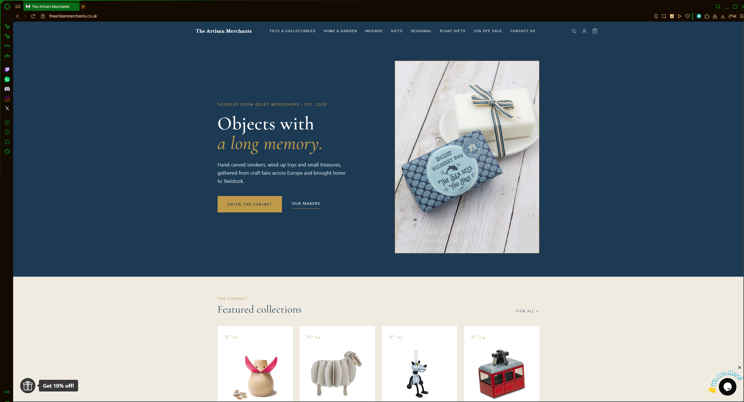 The Artisan Merchants homepage — redesigned